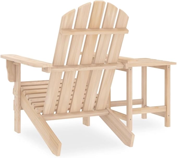 Solid Fir Wood Adirondack Chair with Table Patio Furniture Set Outdoor Seating for Garden Balcony Porch Backyard - Photo 4
