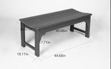 Backless HDPE Adirondack Bench with Wood Texture, Poly Lumber Seat for Patio, Backyard, Balcony - Photo 2