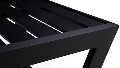 Modern Outdoor Patio Nadie Stainless Steel Coffee Table - Black
