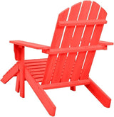 Patio Adirondack Chair with Ottoman Solid Fir Wood Red Outdoor Garden Furniture Comfortable Ergonomically Designed for - Photo 5
