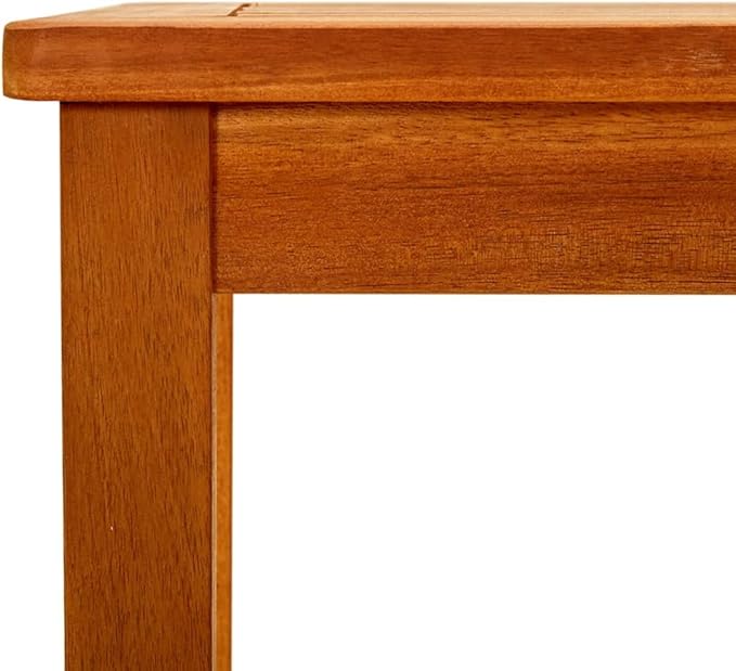 Outdoor Coffee Table Acacia Wood 43"x24" Brown Rectangular Slatted Patio Dining Table Weather Resistant for Garden - Photo 7