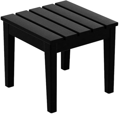 Costaelm Small Outdoor Side Table, Patio End Table Weather Resistant Outdoor Coffee Table, Square Conversation Table for Indoor, Porch, Balcony, Garden, Poolside, Deck, Black