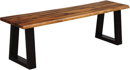Giantex Set of 2 Wooden Dining Bench Seating Chair Rustic Indoor &Outdoor Furniture