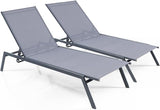 Giantex Patio Chaise Lounge Chair - Set of 2 Sunbathing Chair with Lay Flat Position, 6 Adjustable Positions - Photo 1