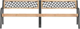 Twin Patio Bench Garden Bench Outdoor Bench for Outdoors Porch Entryway Furniture for Yard 93.7" Chinese Fir Wood - Photo 4
