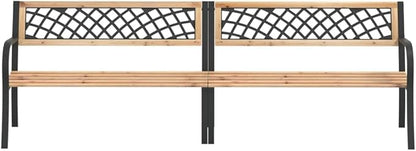 Twin Patio Bench Garden Bench Outdoor Bench for Outdoors Porch Entryway Furniture for Yard 93.7" Chinese Fir Wood