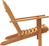 Solid Teak Wood Adirondack Chair for Outdoor Relaxation, Durable Garden Patio Furniture with Wide Arms and Slanted Back - Photo 5