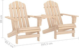 Solid Fir Wood Adirondack Chair with Tea Table Outdoor Patio Furniture Comfortable Lounge Seating for Garden Backyard - Photo 2