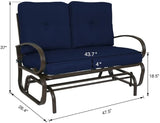 Kozyard Cozy Patio Glider Bench - Outdoor Rocking Loveseat with Sturdy Frame and Cushioned Seats for Patio - Photo 3