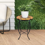 12 Inch Round The Sun Glass Side Table, Patio Small Table, Outdoor Side Table, Outdoor Bar Table - Photo 2