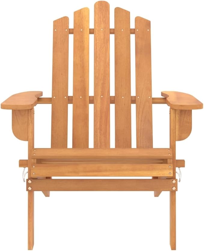 Solid Acacia Wood Adirondack Chair Outdoor Patio Furniture Foldable Lounge Chair for Garden Beach Poolside Relaxation - Photo 4