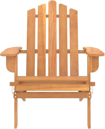 Solid Acacia Wood Adirondack Chair Outdoor Patio Furniture Foldable Lounge Chair for Garden Beach Poolside Relaxation