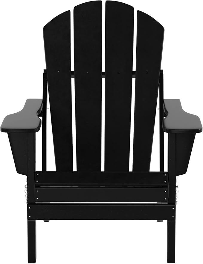 WO Home Furniture Adirondack Chairs Table Set of 3 PCS Outdoor Folding Chairs Coffee Table Weather/UV Resistant for Lawn - Photo 3