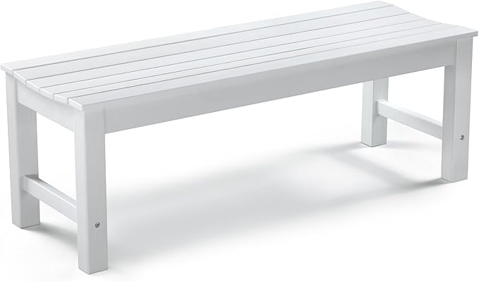 Stoog Outdoor Bench, 2-Person Patio Backless Bench, Outdoor Benches Weatherproof with 800 lbs Weight Capacity - Photo 1