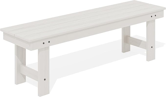 SERWALL 2-Person Outdoor Bench Backless, HDPE Outdoor Benches Weatherproof, 700 Lbs Weight Capacity - Photo 1