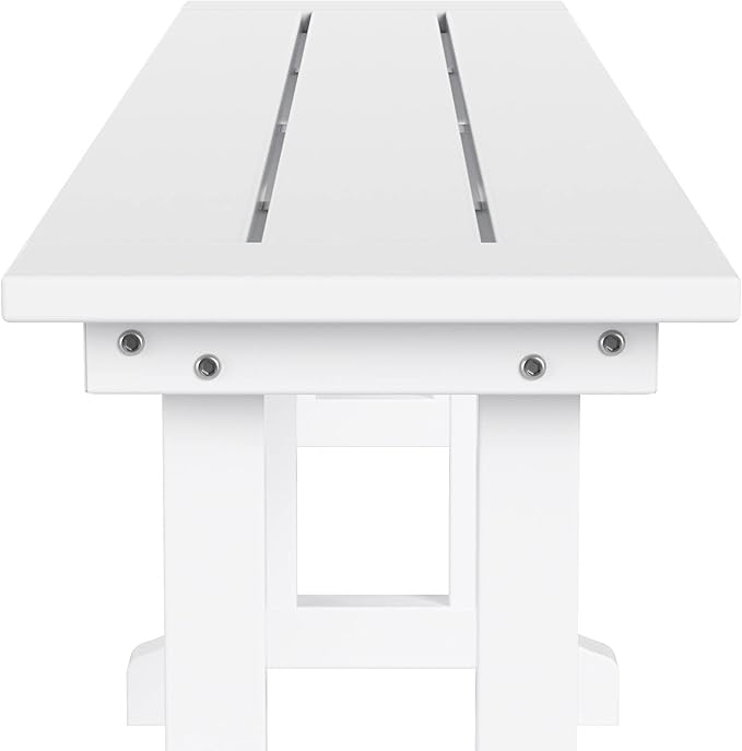 WO WESTIN OUTDOOR HDPE Laguna Trestle 65" Bench,White