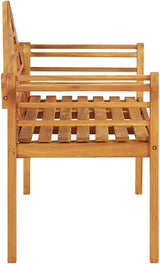Brown Seating Furniture: Solid Acacia Wood Garden Bench with Ergonomic Design for Patio and Indoor Use - Photo 4