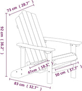 Garden Adirondack Chairs and Table Set 4 Pieces Anthracite High Density Polyethylene HDPE Steel Frame Outdoor Furniture - Photo 2