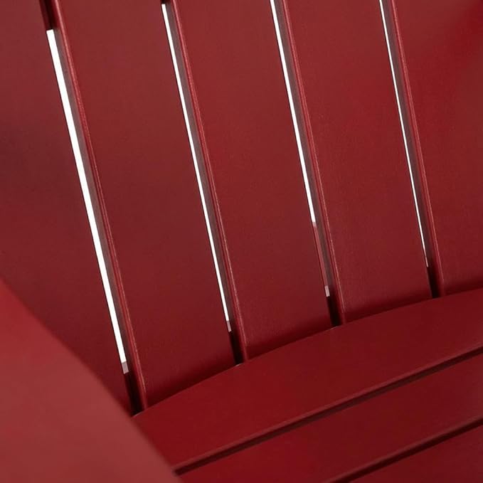 Red Adirondack Chair with Solid Acacia Wood, Durable Finish, Comfortable Design, Suitable for Outdoor Living Spaces