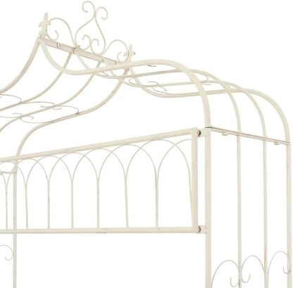 vidaXL Patio Bench Garden Outdoor Balcony Terrace Outside Backyard Yard Porch Home Furniture Seat Lounge Seating 48" Iron Antique White