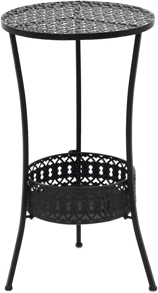 Bistro Table Outdoor Patio Table - Outdoor Dining Furniture for Decks,Porches,Balconies,Gardens,Backyards & Lawns Black 15.7"x27.5" Metal