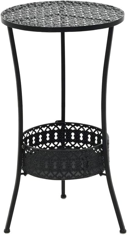 Bistro Table Outdoor Patio Table - Outdoor Dining Furniture for Decks,Porches,Balconies,Gardens,Backyards & Lawns Black 15.7"x27.5" Metal