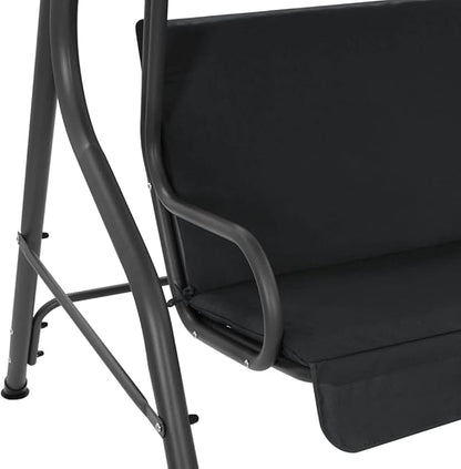 Outdoor Furniture,Accommodating 2 People,with Armrests,Outdoor Swing Bench,Roof with Sunshade,Sturdy Metal Frame,for Poolside,Yard,Garden,Deck,Garden Swing Bench Anthracite 66.9"x43.3"x60.2"
