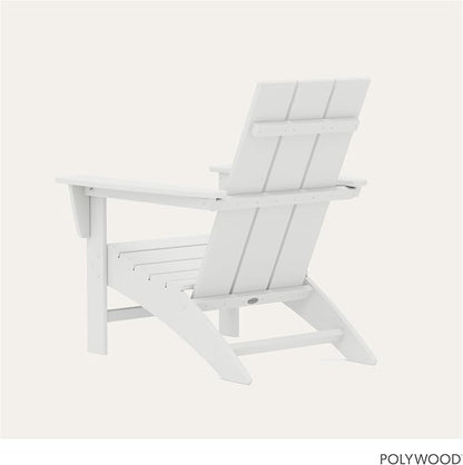POLYWOOD Modern Adirondack Chair – All-Weather Outdoor Lawn Adirondack Chairs – HDPE, Fade-Resistant & Durable Outdoor Furniture – For Patio, Deck & Fire Pit Chairs – White