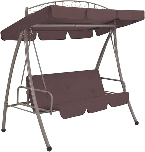 Outdoor Furniture, Accommodating 2 People, with Armrests, Outdoor Swing Bench, Sturdy Metal Frame, for Poolside, Yard - Photo 1