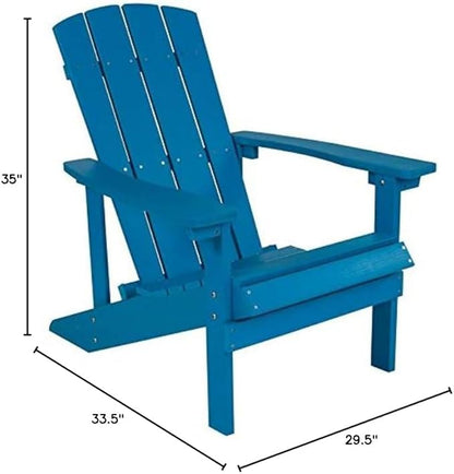 Home Square 2 Piece Faux Wood Adirondack Chair Set in Blue