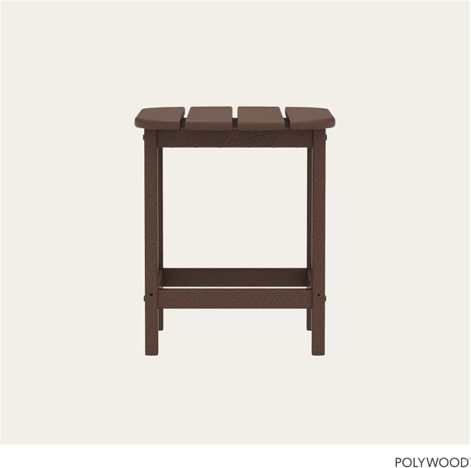 POLYWOOD SBT18MA South Beach 18" Outdoor Side Table, Mahogany