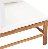 2-Seater Outdoor Bench with Cream Cushions, Solid Teak Wood Garden Seat, Modern Patio Furniture for Balcony - Photo 6