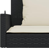 Black PE Rattan Swing Bench with Removable Cushions for Outdoor Patio - Photo 9