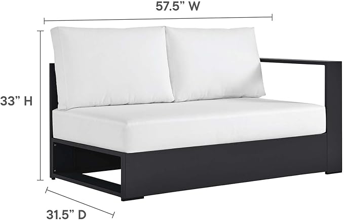 Modway Tahoe Aluminum 3-Piece Outdoor Patio Furniture Gray White - Photo 7
