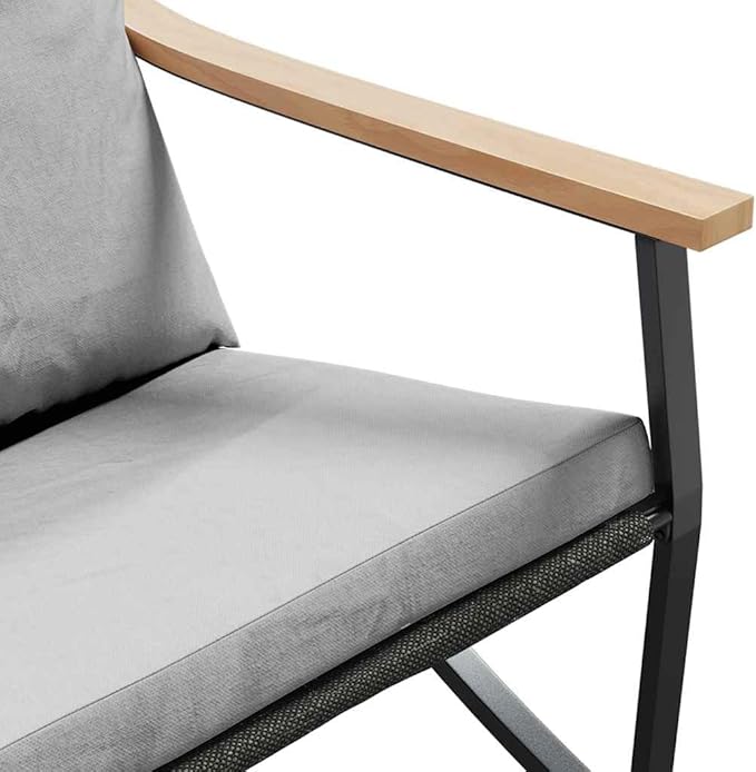 21.9" x 21.9" x 16.3" Outdoor Furniture Set 4-Piece Balcony Chairs with Removable Cushions, Powder-Coated Steel Frame - Photo 7