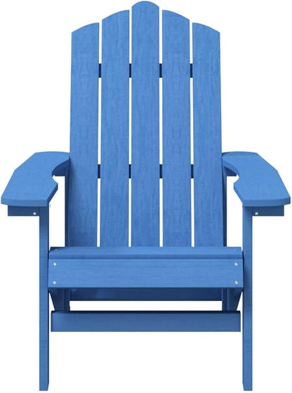 Patio Adirondack Chair Outdoor Furniture HDPE Aqua Blue Lounge Chair for Backyard Porch Beach Poolside Relaxing Durable Weather-Resistant