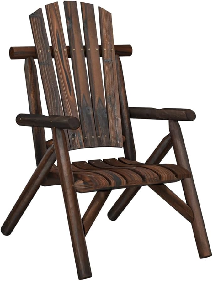 Solid Spruce Wood Adirondack Garden Chair for Patio and Balcony - Photo 3
