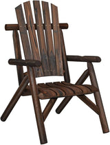 Garden Chair with Burned Wood Look Solid Spruce Wood Standard Durable Ergonomic Design for Outdoor Patio Balcony 4 - Photo 3