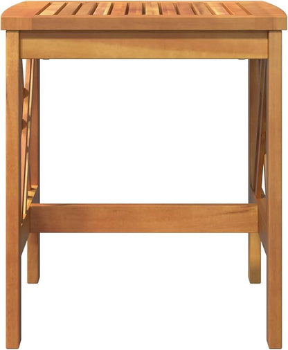 Outdoor Side Table, Solid Acacia Wood End Table for Patio, Garden, or Backyard, 18-Inch Small Round Side Table with Oiled Finish, Weather-Resistant Accent Furniture for Drinks and Books