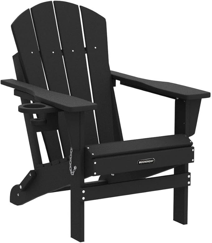 MUCHENGHY Folding Adirondack Chairs Patio Chairs Outdoor Adirondack Chair Weather Resistant Chair for Patio, Outside - Photo 5