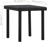 Small Brown Poly Rattan Garden Side Table - Photo 2