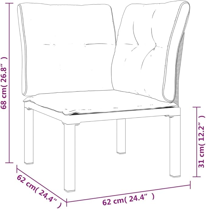 Black and Grey 3-Piece Garden Lounge Set with Modular Design - Photo 2