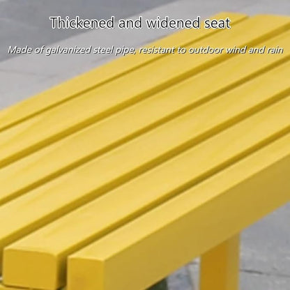 Outdoor Bench Without Backrest, Metal Garden Bench with Reserved Fixing Holes, Patio Bench Weatherproof, Bench for Garden, Porch or Park(White,120cm/47.2in)