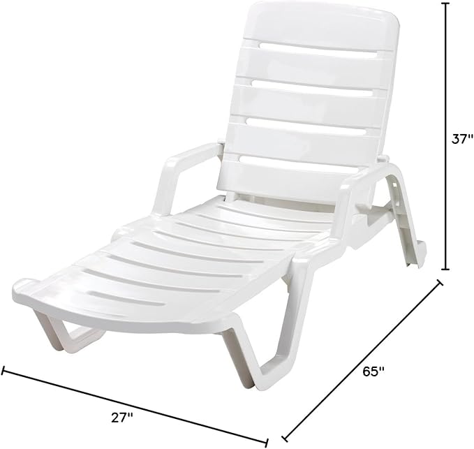 Adams White, Size Chaise Lounge 65" L X 27" W X 36.75" H - Photo 2