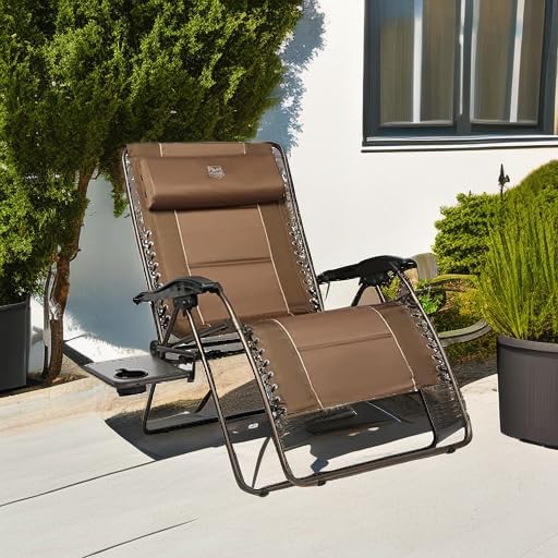 TIMBER RIDGE Oversized Zero Gravity Chair, 33In Wide XXL Zero Gravity Reclining Chair with Side Table - Photo 2