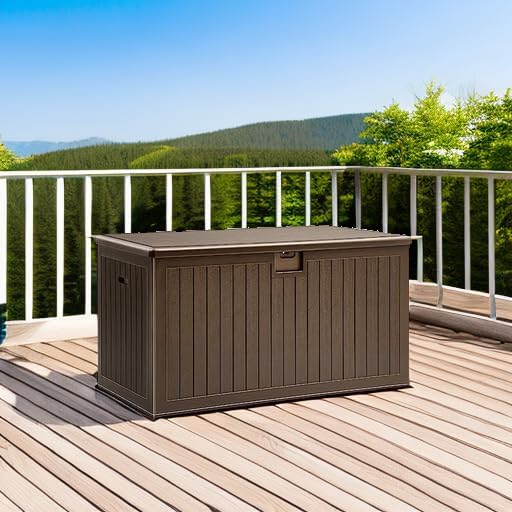 YITAHOME XL 150 Gallon Large Deck Box, Outdoor Storage for Patio Furniture Cushions, Garden Tools, Waterproof - Photo 5