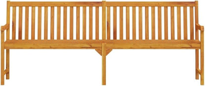 Solid Acacia Wood Garden Bench Large Durable Outdoor Seating Rustic Style Brown 84.6 Inch Wide for Patio Balcony