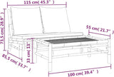 Dark Grey and Natural Bamboo Garden Lounge Set with Polyester Cushions - Photo 2