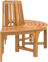 Garden Bench Deck Bench Half Round Tree Bench 63" Solid Wood Eucalyptus - Photo 5