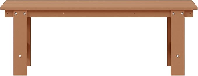 WestinTrends Ashore Outdoor HDPE 48" Modern Backless Patio Bench, Teak